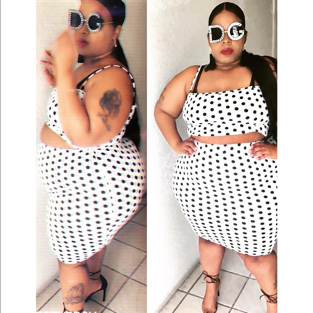 Polka dots skirt set(Rebdolls)